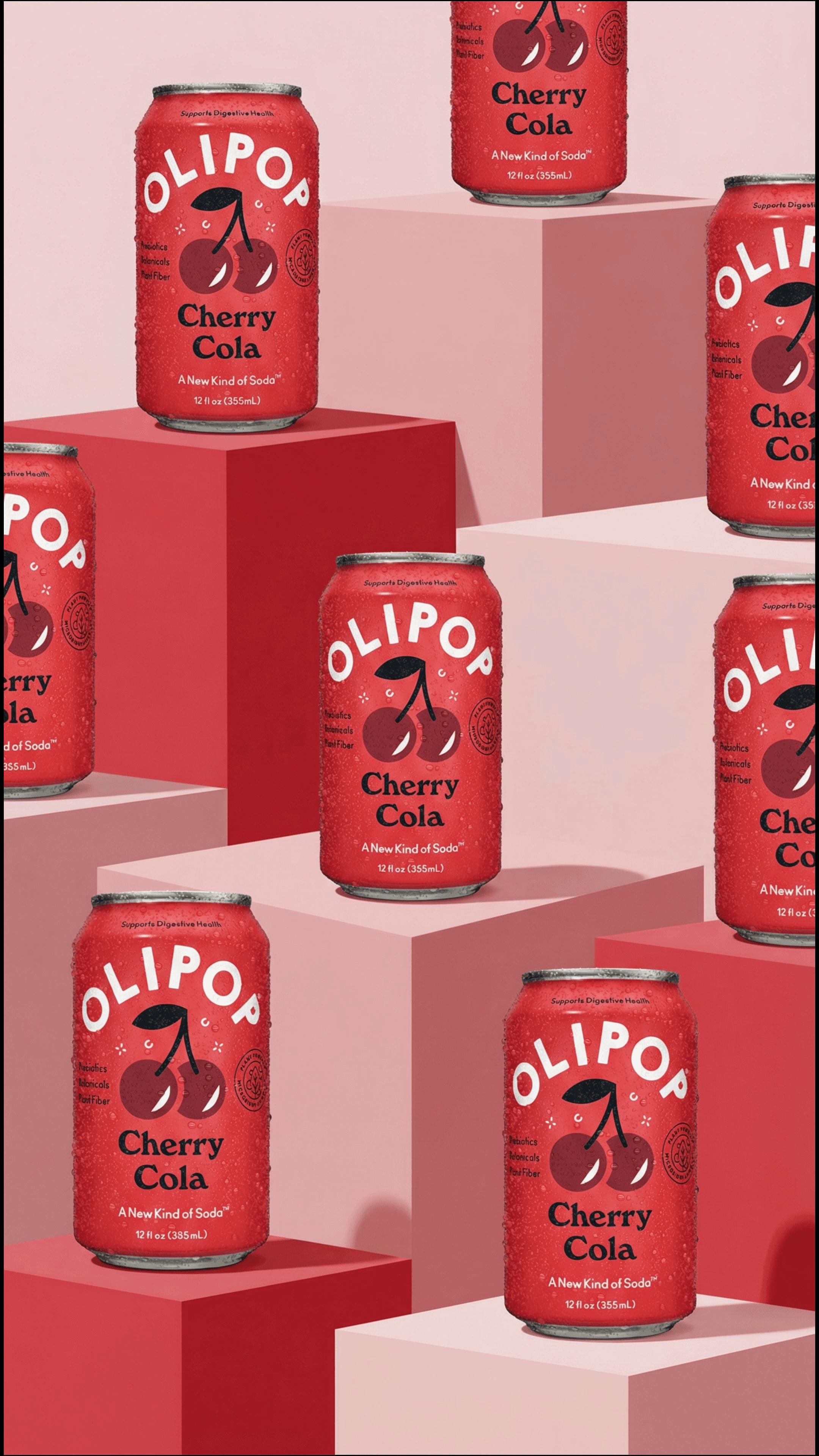 Cherry cola cans product display